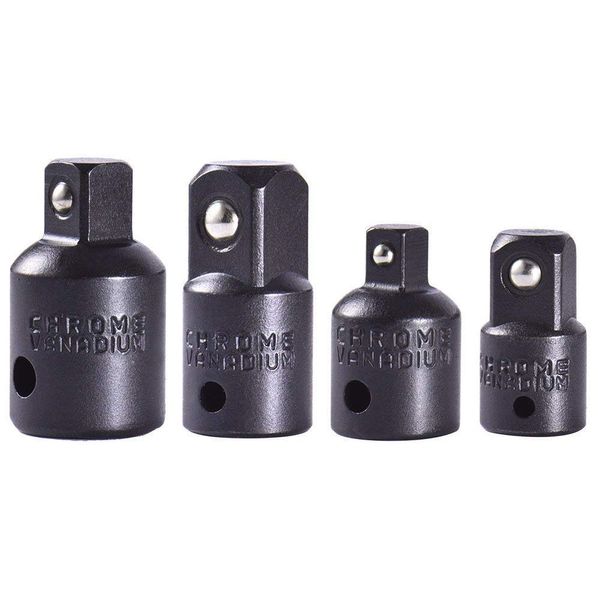 Gasea 4pcs Cr-v Impact Socket Adapter and Reducer Set for Impact Driver Ratchet Docket Extentsion Conversion Tool