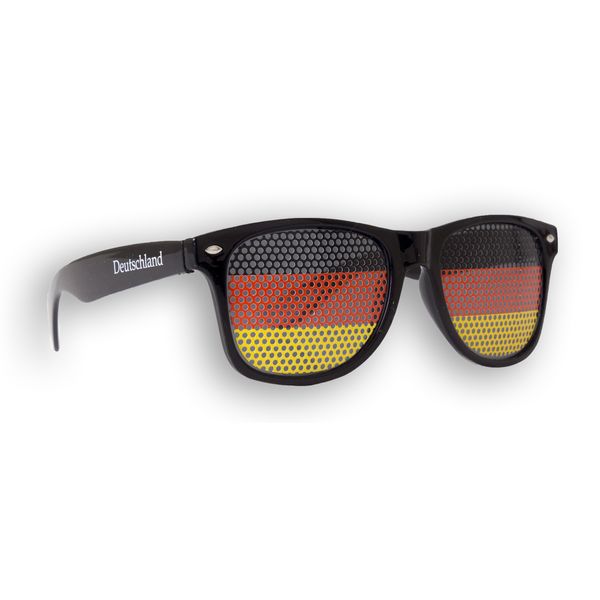 Promo Trade 1 x Fanbrille Deutschland - Schwarz – Sonnenbrille – Brille Germany – Schwarz Rot Gold - Fan Artikel