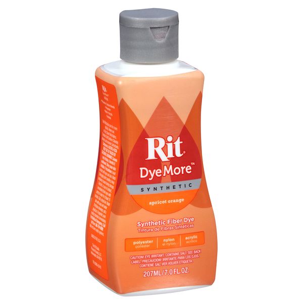 Rit DyeMore Liquid Fabric Dye for Synthetic Fabrics 207ml - 13 Colours (Apricot Orange)