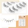 Lashidol False Eyelashes, Natural, Transparent Base, Handmade, Reusable, DIY at Home, For Daily Makeup, 5 Pairs, (Precious Idol)