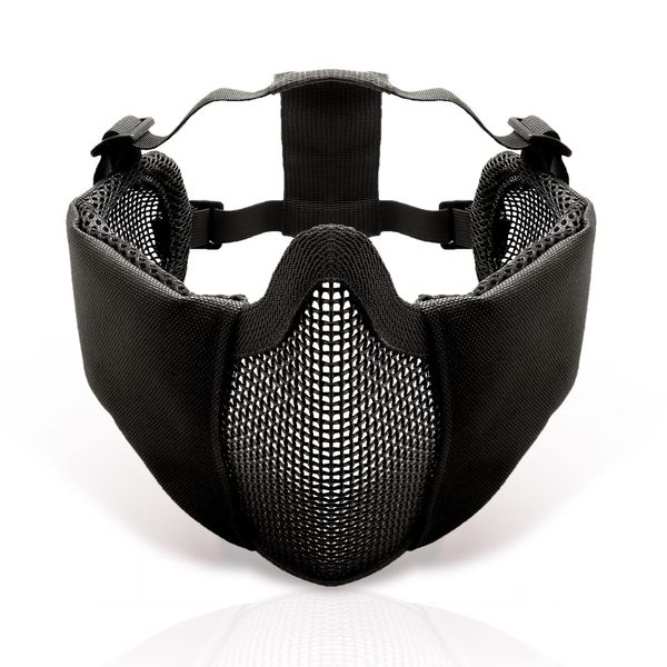 SHENKEL Ear Protection Anti-Fog Mesh Mask Half Face Guard Face Mask BK Black