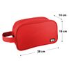 Grafoplás bits & Bobs Square Toiletry Bag with Side Handle, 28x18x10cm, red, 28x18x10cm, Square Bag with Handle on Side