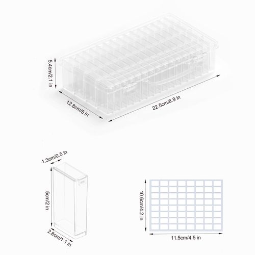 VANSUNS 64-Grid Diamond Painting Storage Containers, Portable Transparent Diamond Art Organizer, Which Are Suitable for Quick DIY, Beads and Diamond Art Storage Containers