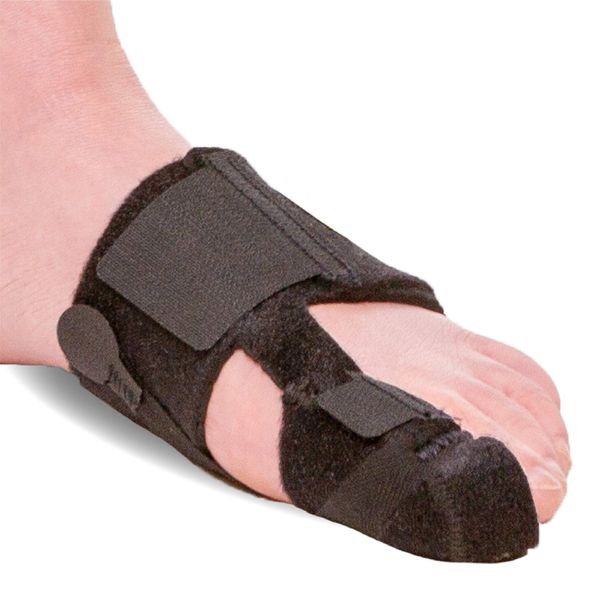 BraceAbility Turf Toe Brace - Soft Big Toe Taping Splint Straightener Wrap with Support Straps for Sprains and Hallux Rigidus Relief (Left Foot)