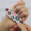 Superman Button Pattern Double-Sided Oval Nail File Emery Board Set 4 Pack