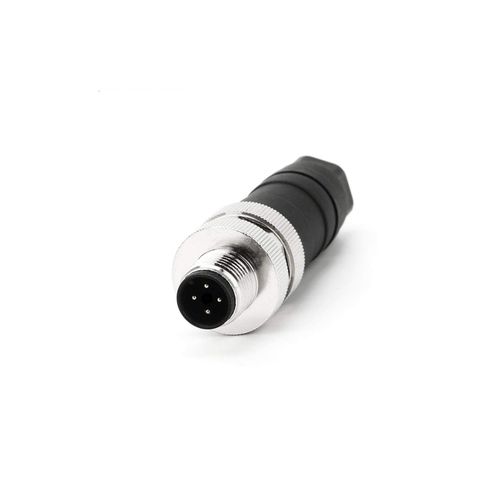 ECARCONETS M12 Sensor Connector 4 Pin Male A Coding Straight Aviation Wire Plug Adapter, M12 Industrial Field Assembly Circular Connector, IP67 Waterproof Durable 12mm Socket Panel Mount Connector