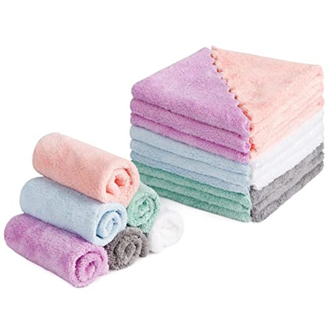 12 Pieces Face Wash Cloth Microfiber Makeup Remover Cloths