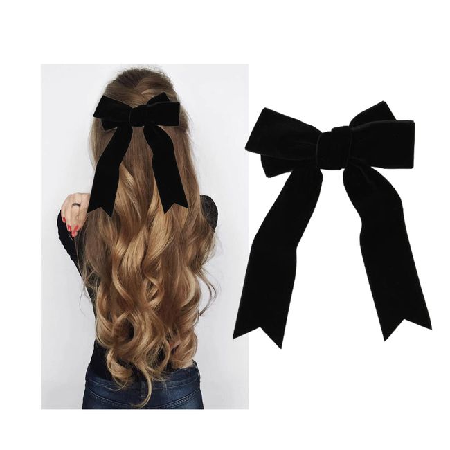 6 PCS Hair Bows for Women, Hair Ribbon Bow Hair Clips, Silky Satin Hair  Bows, Slide Metal Clips Hair Bow with Long Tail, Hair Bow Barrettes Clips  for