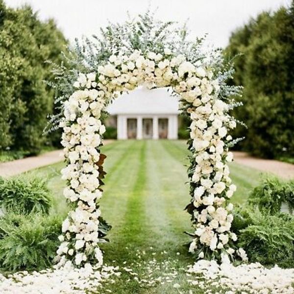 7.9FT Metal Army Green Arch Wedding Party Prom Garden Floral Decoration