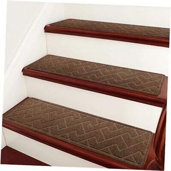 Stair Treads for Wooden Steps Indoor, 30inX8in(in Pack) Non 8*30 inch 15 Brown