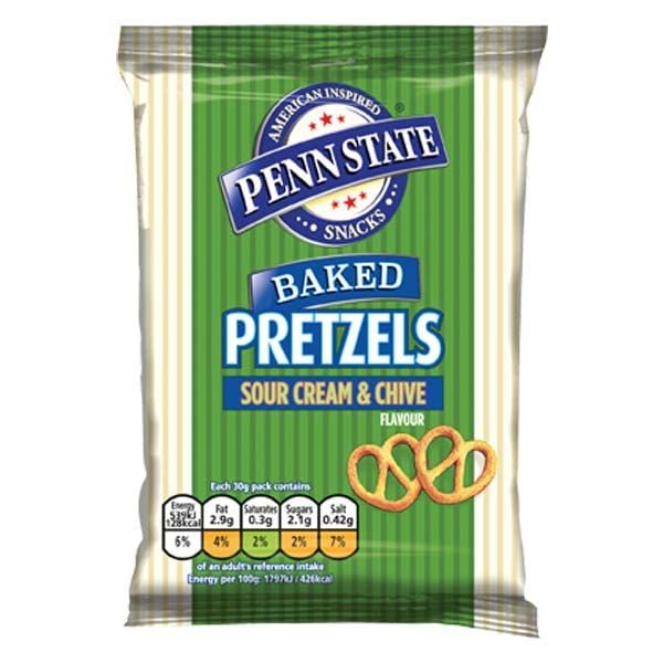 (33 Pack) Penn State Pretzel Snacks Sour Cream & Chives 33 x 30g