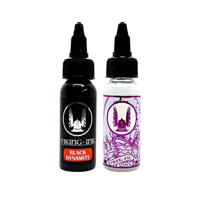 Viking Ink Black Dynamite 1oz + Schablone, 1 oz