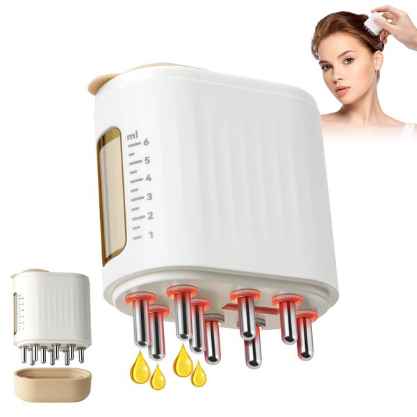 ACWOO 2 in 1 Electric Scalp Massage and Hair Oil Applicator Bottle, Portable Head Massager Scalp for Hair Growth, 3 Modes Scalp Oil Applicator Hair Oiling Dispenser with Roller Ball for Hair Treatment