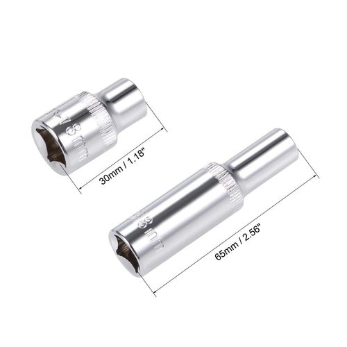 TOP-VIGOR 2Pcs 3/8-Inch Drive by 8mm Deep and Shallow Socket, Cr-V Drive Socket, 6-Point, Metric for Auto Repairing and Household