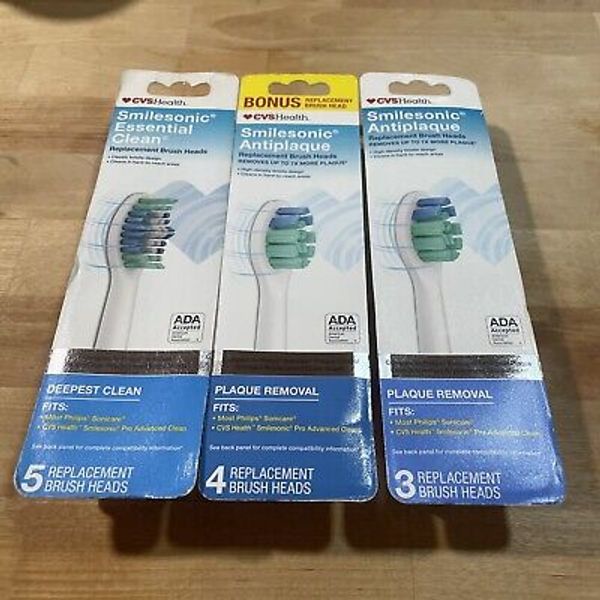 CVS Health Smilesonic Replacement Brush Heads - Compatible W/ Sonicate