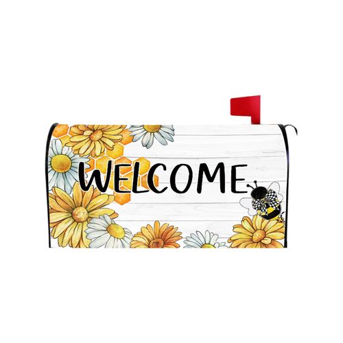 Gizdhijj Mailbox Covers, Spring Mailbox Cover, Waterproof Colorful Flowers Mailbox Covers Magnetic Standard Size Garden Yard Outdoor Decor