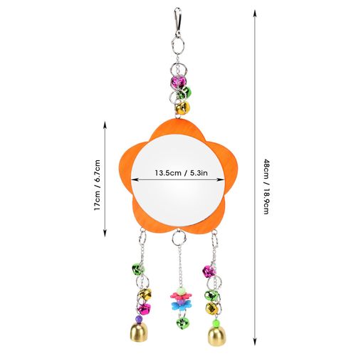 Chicken Mirror Toys, Broken Resistant Rooster Mirror Toy with Bells Pet Cage Accessories Coop Accessories for Birds Parrots