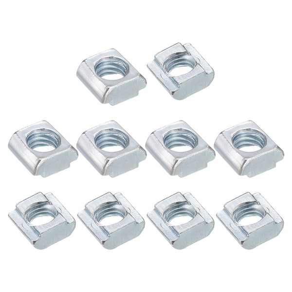 uxcell T Nuts Nickel Plated Carbon Steel T Slot Bolt 2020 Series M6 Hammer Head Fastener Slide T Nut for Aluminum Extruded Profiles 30pcs Silver