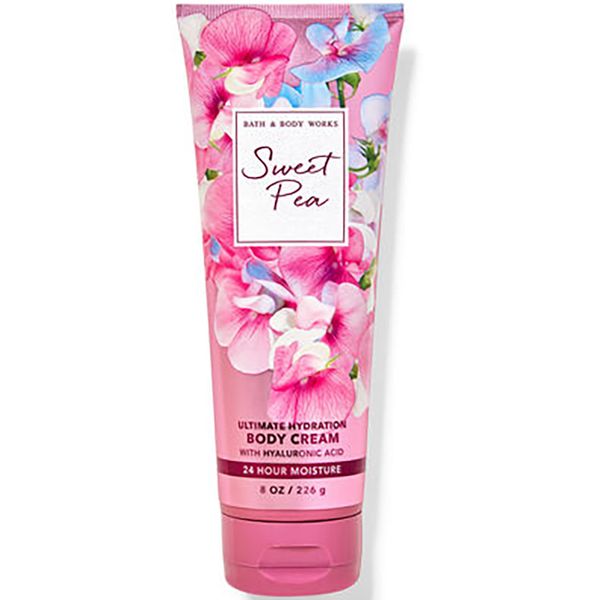 Bath & Body Works Sweet Pea Ultimate Hydration Body Cream Gift Set For Women, 8 Fl Oz (Sweet Pea)