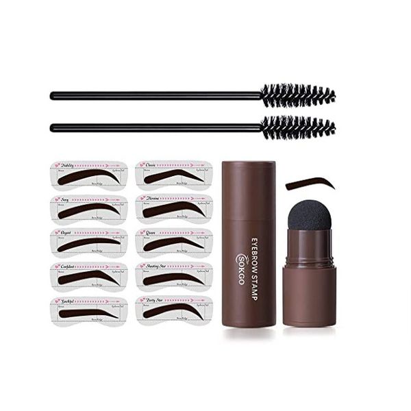 Waterproof Eyebrow Stamp 3second Brow Eyebrows Stamp Powder Kit Ink Dark Brown