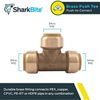 SharkBite 3/4 Inch Tee, Push to Connect Brass Plumbing Fitting, PEX Pipe,