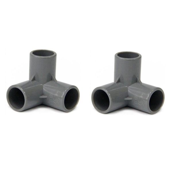 TOP-VIGOR 10pcs 3-Way Elbow PVC Pipe Fitting Furniture Grade 20mm Size Tee Corner Fittings Grey