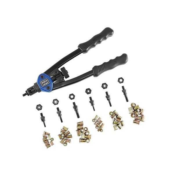 Astro Pneumatic 1442 Hand Riveter Kit with Metric SAE Mandrel and Nuts