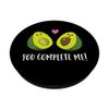 Funny Avocado You Complete Me Cute Avocado PopSockets Swappable PopGrip