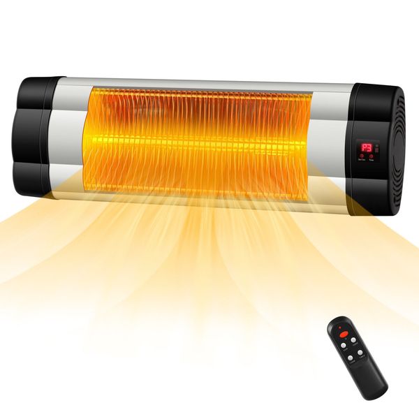 Costway 1500W Infrared Patio Heater Outdoor Convenient Use w/ Remote 24H Timer