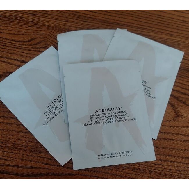 Aceology PROBIOTIC Restoring Biodegradable Mask x 4 Pack MSRP $59 - NEW - 2026