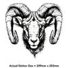 Medium 210mm 'Ram Head ' Clear Static Window Cling Sticker/Decal (Black) (WC00102862)