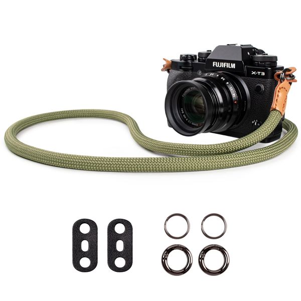 VOVMOEYA Camera Strap,Camera Neck Strap shoulder strap for Fujifilm XS20 XT5 XH2S Nikon Zf Z8 Z30 Canon EOS R6 R7 R8 R10 R50 Sony A6400 A6700 A7C II A7IV Camera Strap Rope - Green