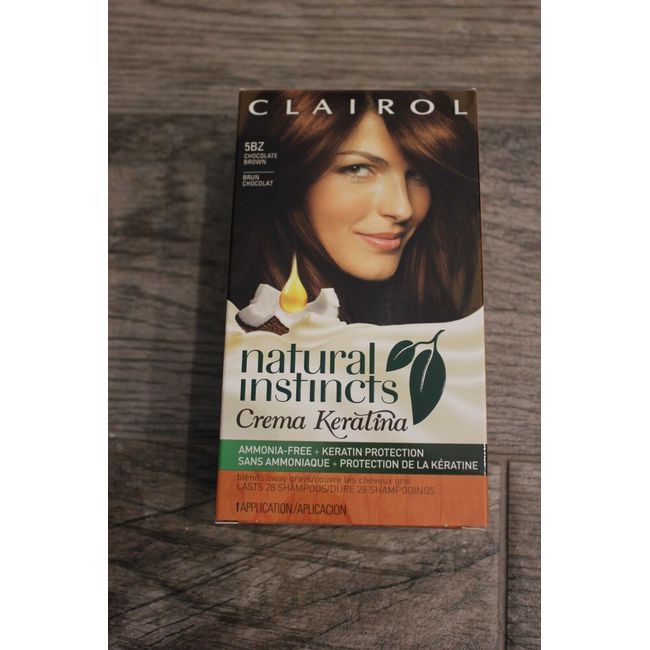 New Clairol Natural Instincts Crema Keratina Hair Color 5BZ Chocolate Brown