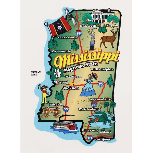 Mississippi (2021) - State Map Outline Vinyl Sticker
