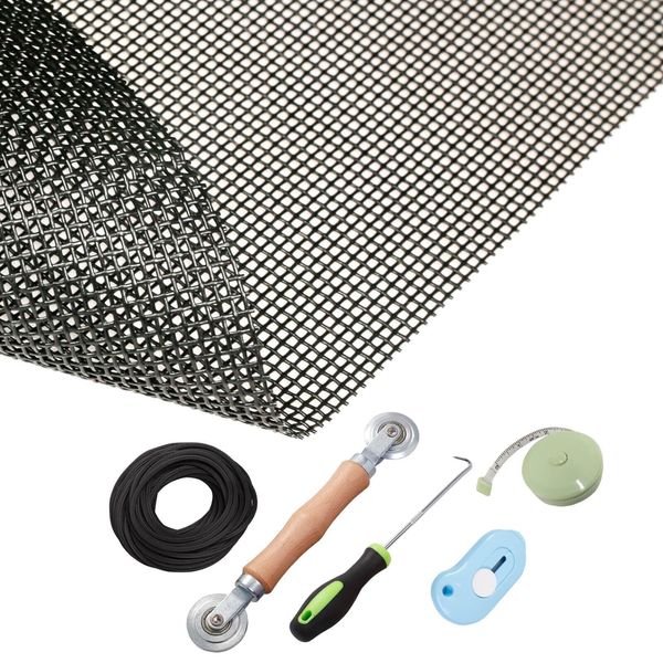 Pet Proof Window Screen Replacement 39“ x 100" Upgraded Thicken Charcoal Scre...