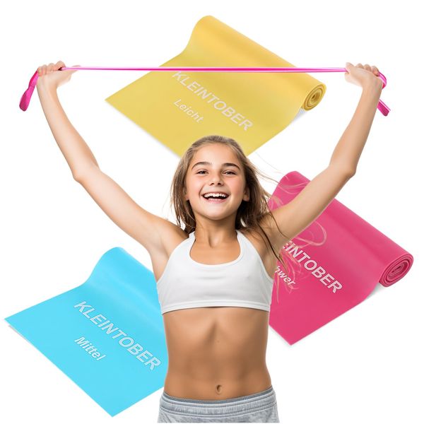 Kleintober I Fitnessbänder für Kinder, Jugendliche, Senioren I leichte Widerstandstufen I Resistance Bands I Widerstandsbänder Anfänger I Gymnastikband I Trainingsbänder