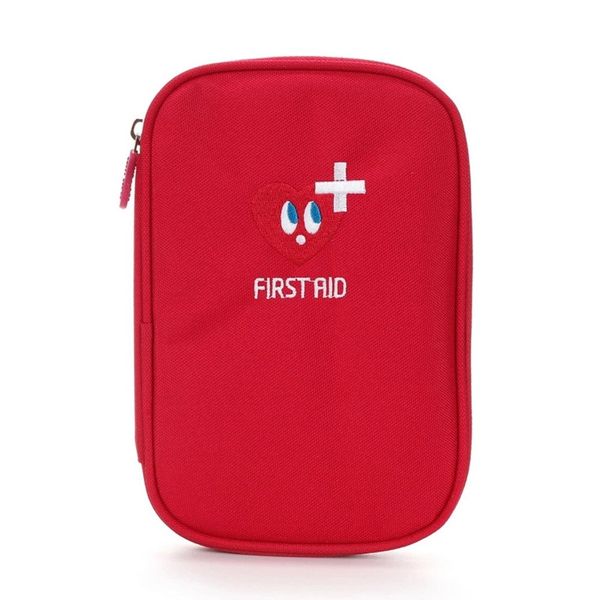 First Aid Kit Bag Empty Potable First Aid Supplies Package Compact Medications Organizer Oxford Medcial Survial Kit Rescue Case Travel Medicines Container for Home Car Office Outdoor (Red)