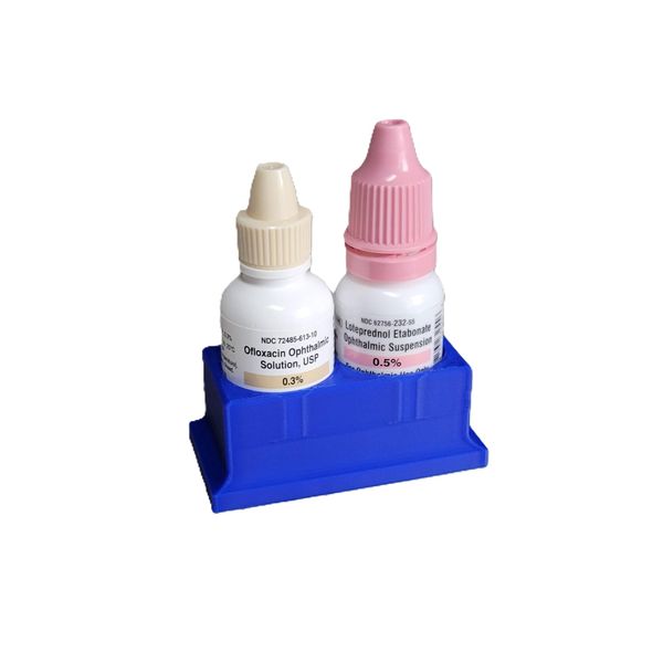 Znet3D Eye Drop Bottle Organizer, 2-Slot Stand (Blue)