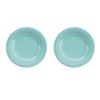 Crackle Glaze Turquoise - Melamine/Plastic Side/Salad Plates Set for 2