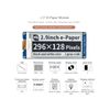 2.9inch e-Paper Display Module, 296x128 Resolution 3.3V/5V Two-Color epaper Display E-Ink Screen Module SPI Interface Compatible with Raspberry Pi/Arduino/Jetson Nano,Support Partial Refresh