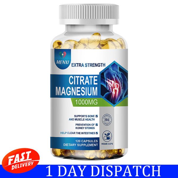 Magnesium Citrate Capsules 1000mg Per Serving -Highest Potency Capsules 120Pills