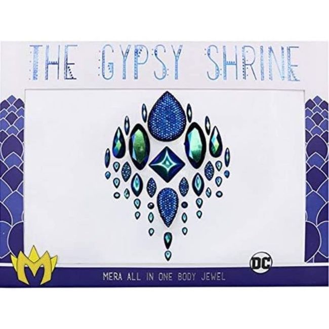 Rubie's Official Gypsy Licensed DC Super Hero Mera Body Jewel, Gem Set, Rhinestone Face Body Temporary Stickers, Music Festival and Costume Dress Up