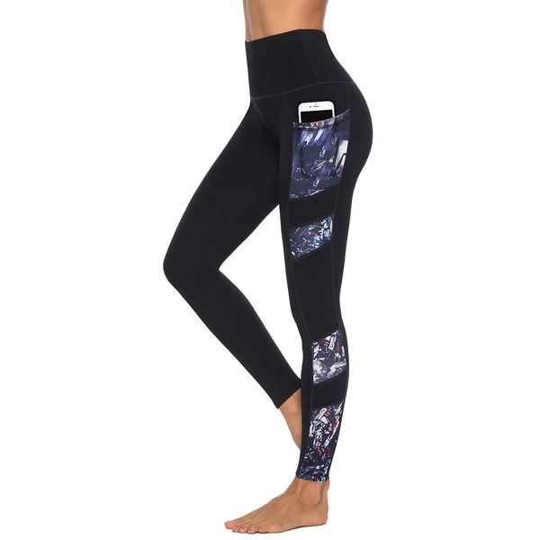 Persit Sporthose Damen, Yoga Leggings Laufhose Yogahose Sport Leggins Tights für Damen,Schwarz,34 (Herstellergröße XS)