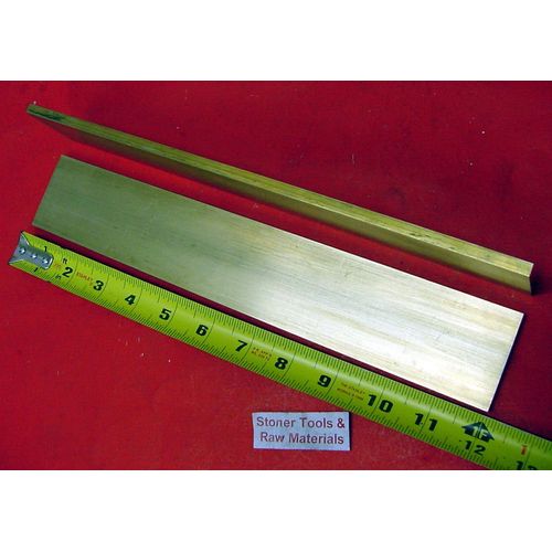 2 Pieces 1/4" x 2" C360 Brass Flat BAR 12" Long Solid .250" Mill Stock H02