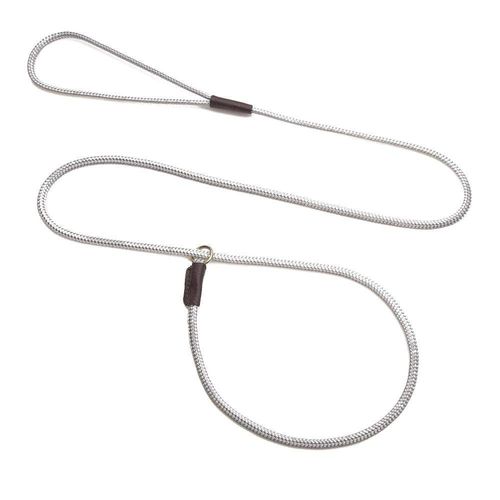Mendota Pet Dog Show Slip Leash - Made in The USA - Silver, 1/8 in x 54 in - for Small Breeds