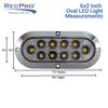 Long Haul Clear/Clear 6" Oval Surface Mount Stop/Tail/Turn LED with Chrome Bezel | Kit (2 Pack)