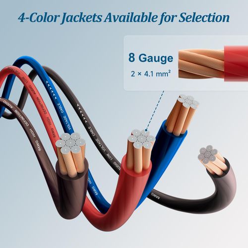 8 Gauge Wire 35FT, Primary Automotive Amplifier Power/Ground Wire, Car Battery Cable, Car Audio Amplifier, Car Fuse, 8AWG Copper Clad Aluminum CCA, Translucent Red Cable with 10 Heat Shrink Tubing