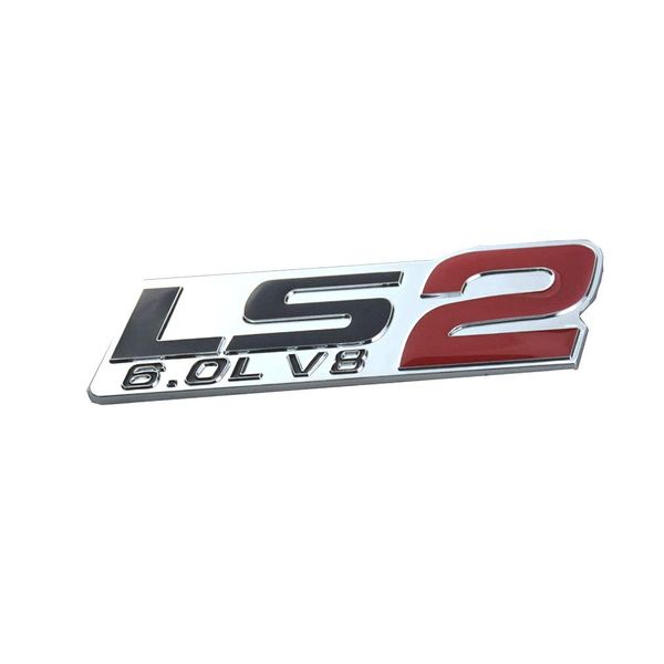 Aimoll 1x LS2 6.0L V8 Engine Emblems Badge,Replacement for Gm Chevy Chevrolet Silverado (Chrome Red)