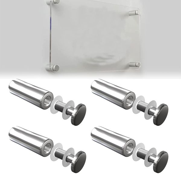 Abstandhalter Edelstahl, Wandabstandshalter, Halterung Acrylglasbild, Abstandhalter Wand, Schilderhalter Abstandshalter Wand, Werbung Schraube, Werbung Schraube Glas Standoff Halter, 50MM, 4 PCS