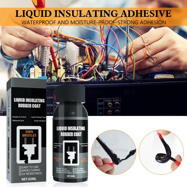HASAIKA® Flüssiges Isolierband Wasserdicht, Flüssig Isolierender Kleber, Wasserfester Isolierkleber, Elektrisches Isolierband für Flüssige Isolierung zur Elektronischen (schwarz)